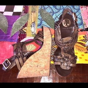 Tory Burch, size 7, “Leslie cork wedge” sandals